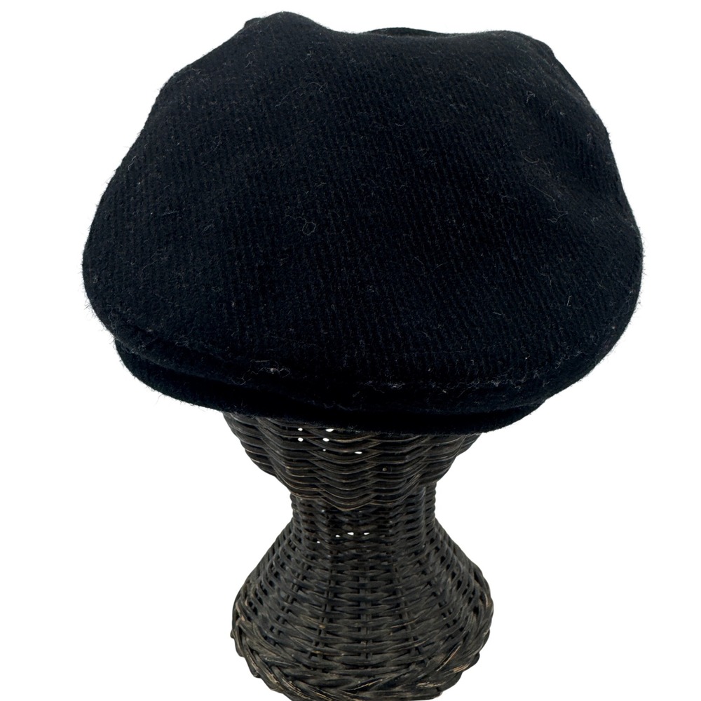 Stewart of Scotland Flat Cap S/M Black Cotton Newsboy Ivy Hat Classic Style